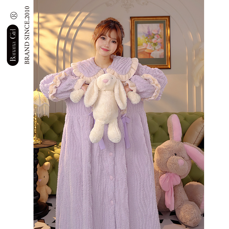 bananagirl加厚保暖冬季女士睡衣