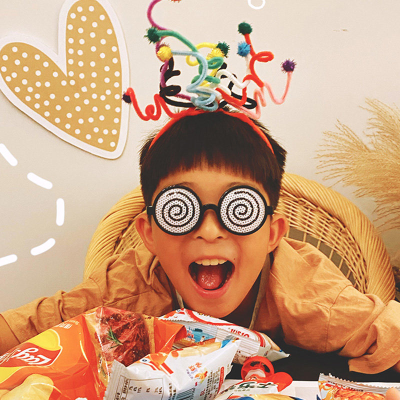 宝宝生日头饰儿童发箍生日帽派对道具装饰场景布置成人男孩1周岁