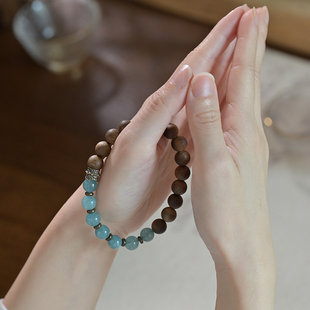 木与石间越南老料沉香铜无相魔鬼蓝玉髓手串手链神秘古风个性男女