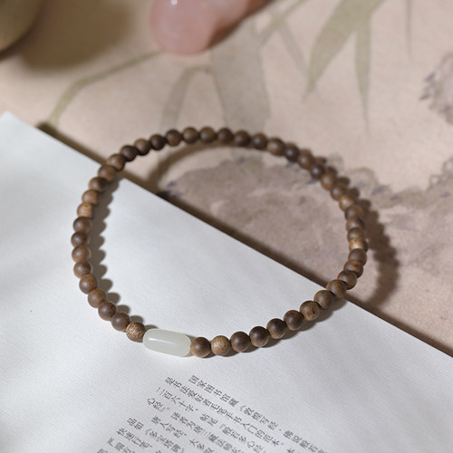 野生沉香越南芽庄和田玉手串首饰