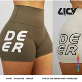 LICV梨 原创设计Deer系列女健身运动瑜伽中高腰裸感三分短裤