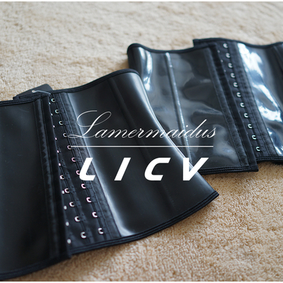 licv网红大神pu束腰短款塑性黑色