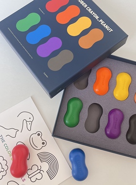 LLM 韩国Goober花生蜡笔婴儿安全大豆制儿童蜡笔不脏手无毒油画棒