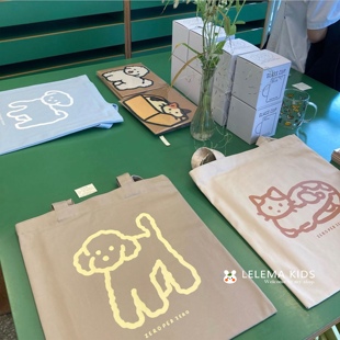 LLM｜韩国zeroperzero正品 授权插画帆布包纯棉彩色购物环保袋纯棉
