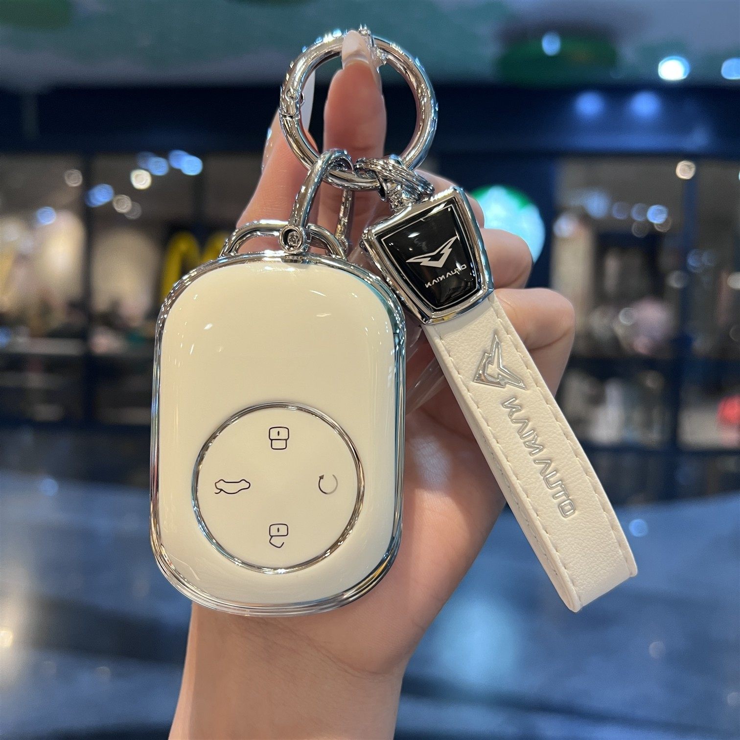 凯翼昆仑IHD汽车真皮钥匙套 专用25款昆仑IHD遥控包 保护壳扣圈链