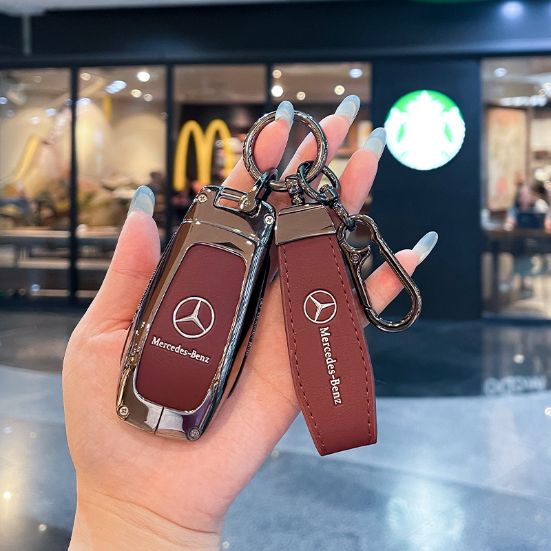 适用奔驰钥匙套C/E级e300l壳c260l全包a200/lc200l/glc300l扣男女