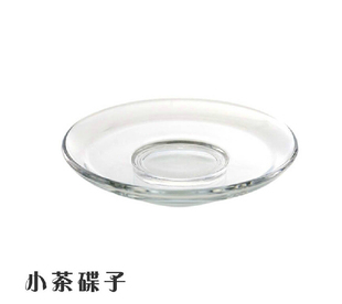 加厚耐热透明玻璃茶碟茶盘茶托小把杯茶碟功夫茶具茶碟杯碟子盘子