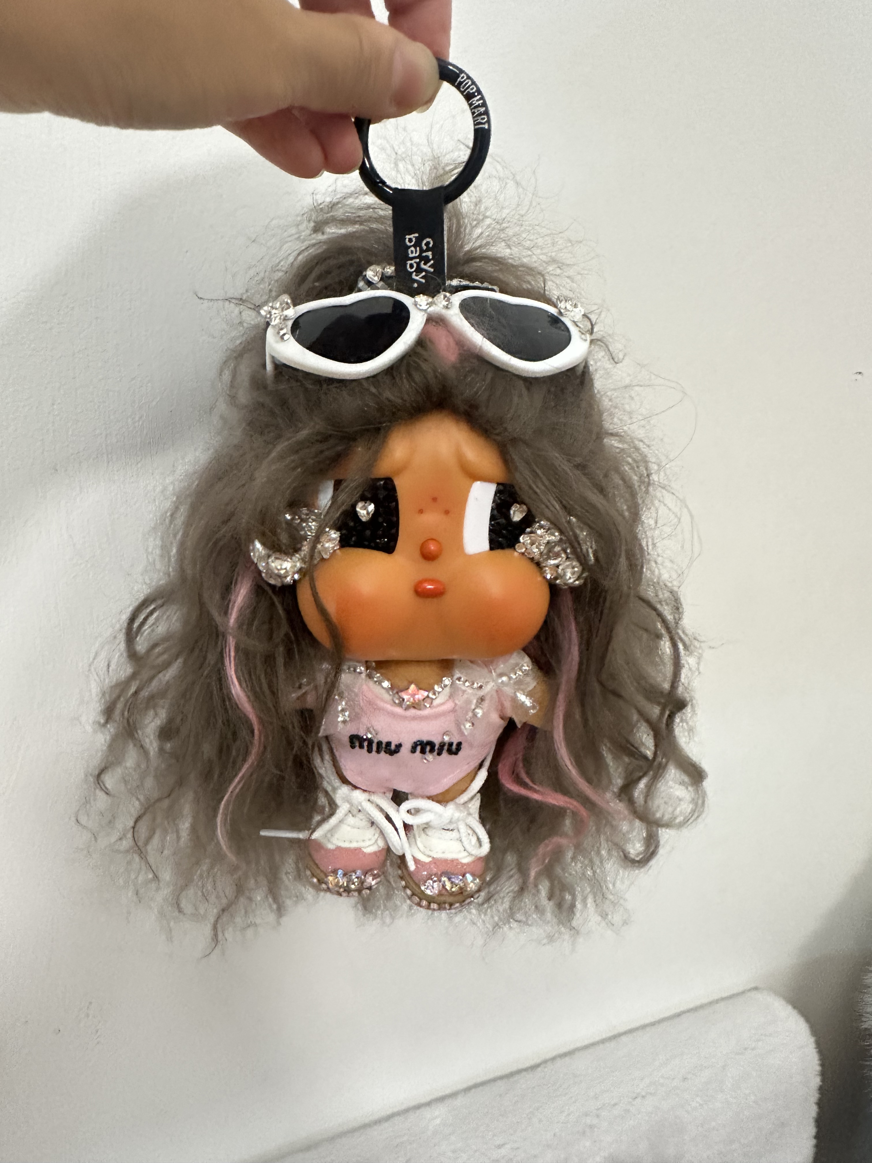 正版哭娃crybaby钻改娃挂件包包水钻挂件可爱挂饰高颜潮玩