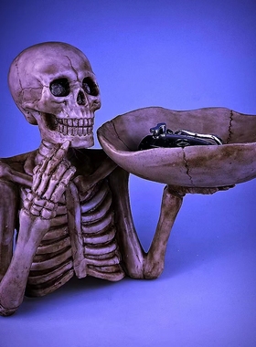 哥特风骷髅头收纳摆件装