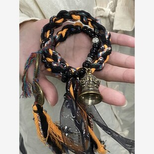 民族风李火旺印象手链新中式铃铛手串百搭复古藏式手工编制手绳链