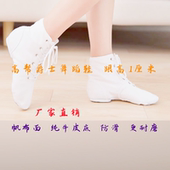 广场舞蹈鞋 男女童成人爵士鞋 女高帮软底绑带爵士靴真皮帆布练功鞋