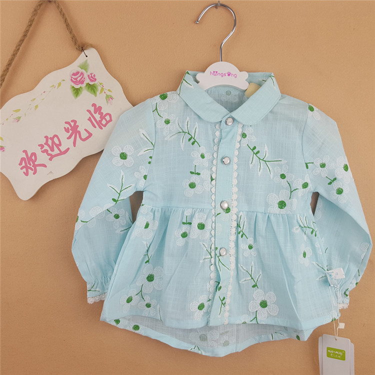 Chemise fille à manche longue en lin - Ref 2084885 Image 1