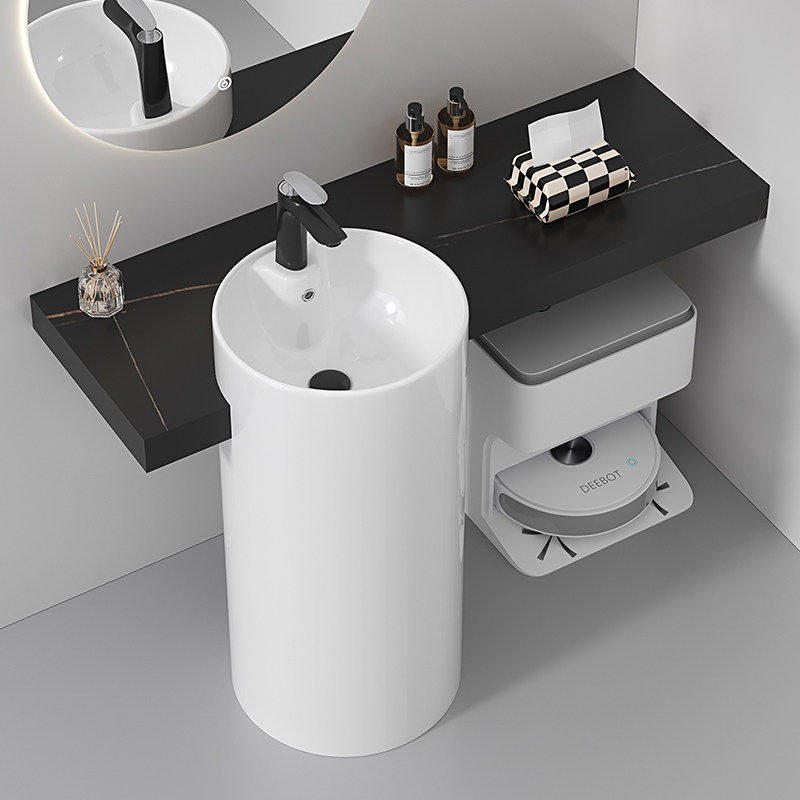 岩板立柱盆洗手盆延伸台面半嵌入式洗脸盆酒店洗涮台定制洗手台盆,家装主材,立柱盆,淘宝优惠券,粉丝福利购,淘宝优惠卷