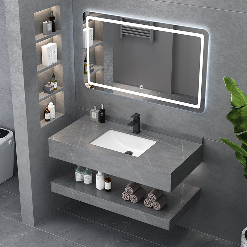 岩板浴室柜定制洗手盆挂墙洗脸盆家用卫生间洗漱台盆洗手盆柜组合,家装主材,挂墙式洗脸盆,淘宝优惠券,粉丝福利购,淘宝优惠卷