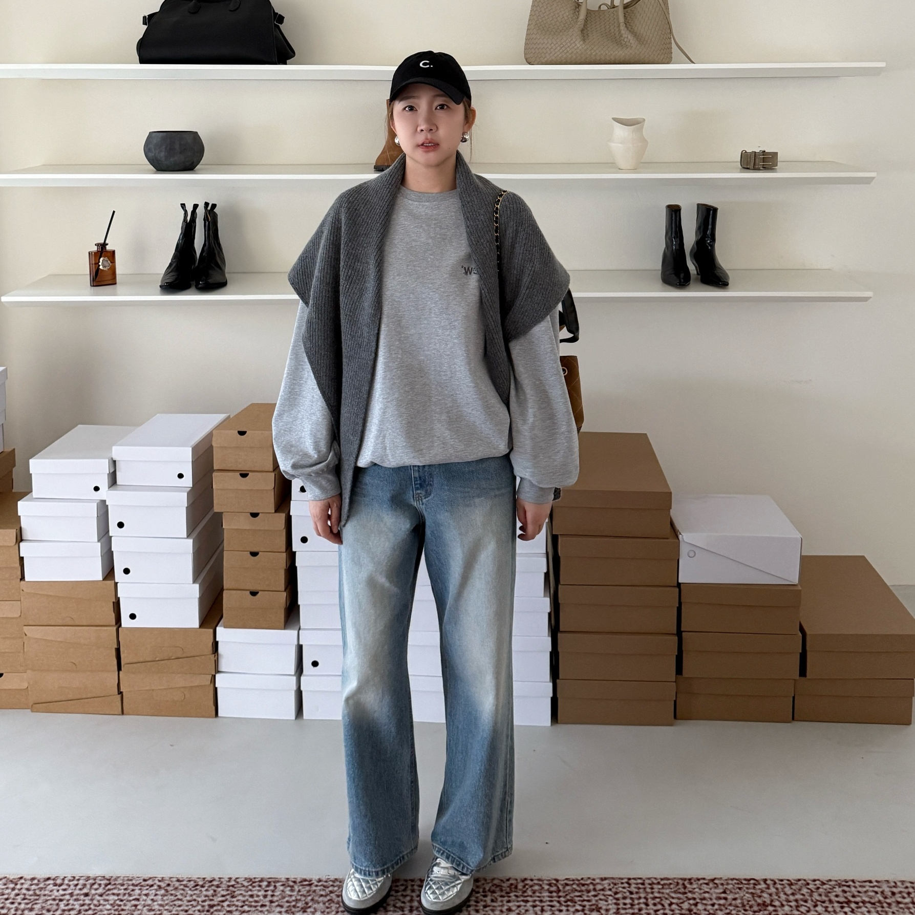 慵懒风大三角围巾针织含羊毛披肩