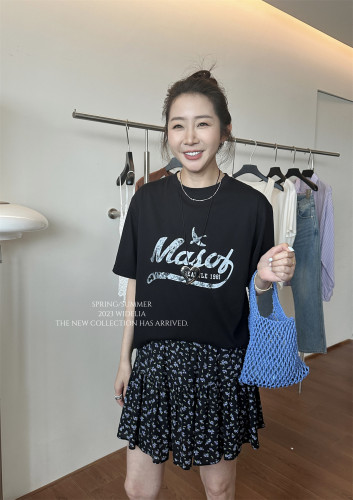 短袖T恤女widelia字母印花