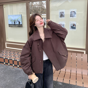 超火减龄休闲气质短款外套女春季2026新款小个子韩里韩气复古夹克