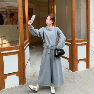 超火穿搭运动巨好看灰色卫衣套装女春季2026新款松弛感裤子两件套