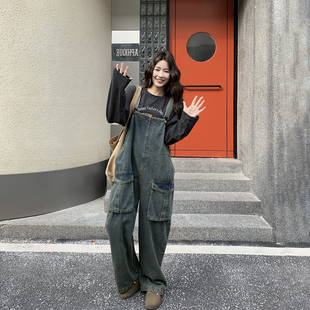 超火牛仔背带连体裤 超火长裤 女春季 今年流行爆款 2026新款 复古工装