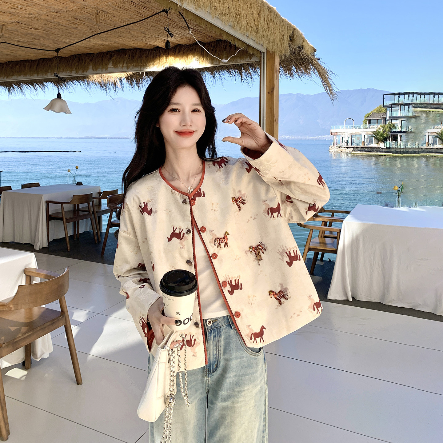 新中式国风小马刺绣短外套女春季2026新款减龄超火小个子夹克上衣