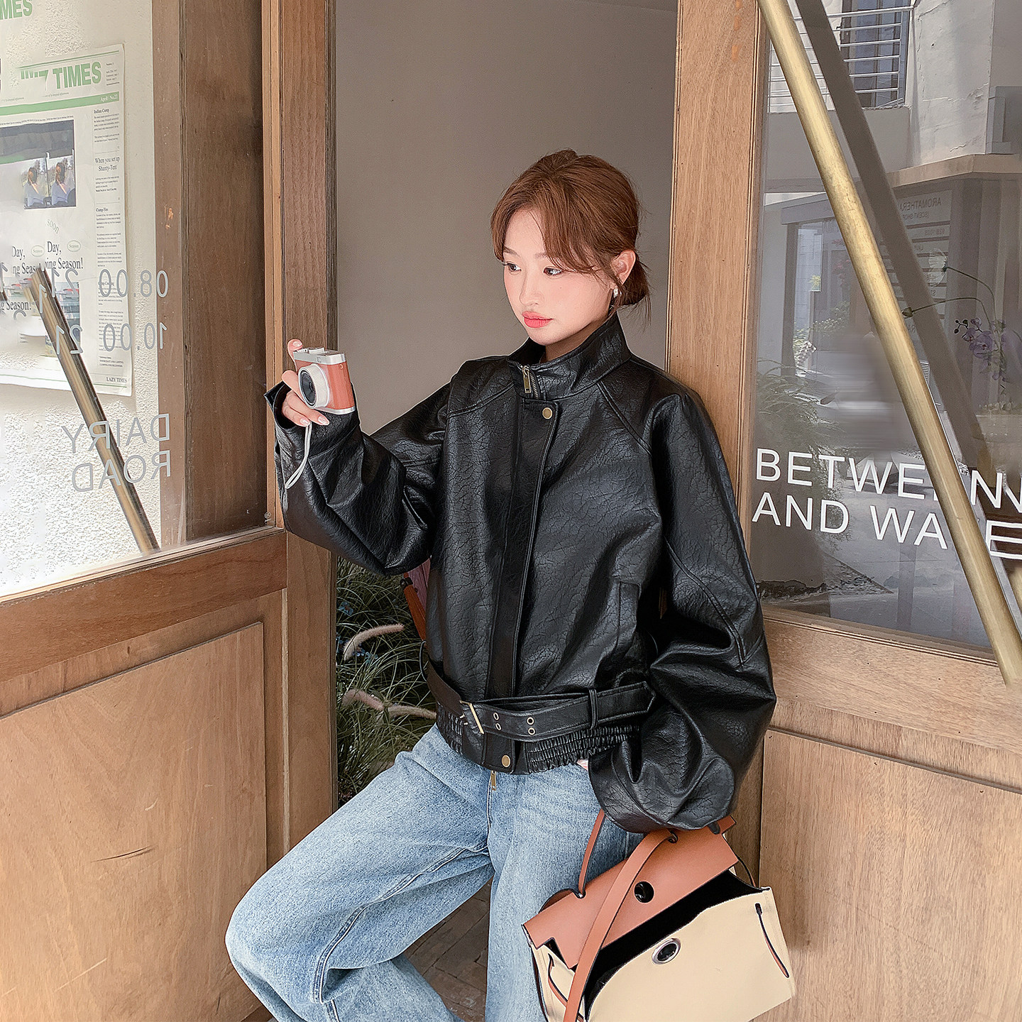 机车服黑色立领短款皮衣外套女春季2026新款小个子甜酷风PU皮夹克