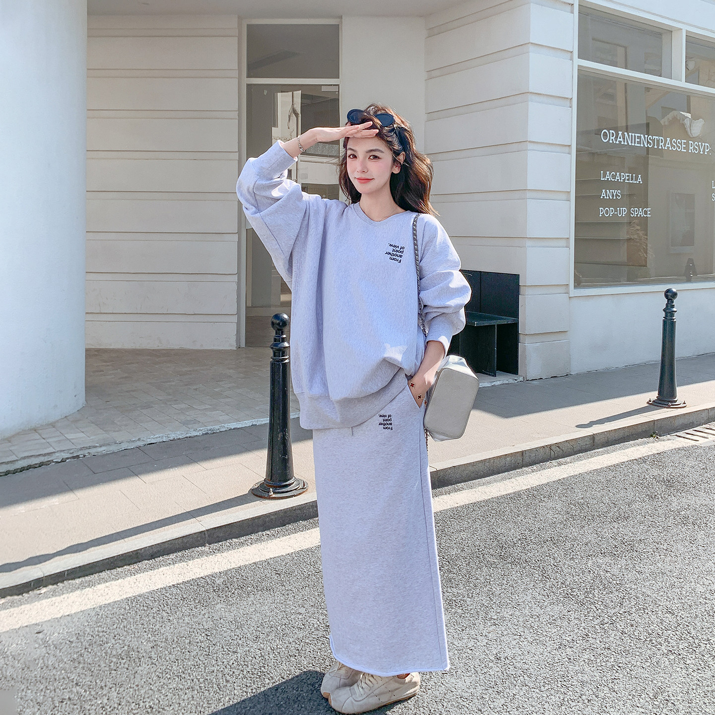 氛围感慵懒风休闲运动套装女春季2026新款巨好看卫衣半身裙两件套