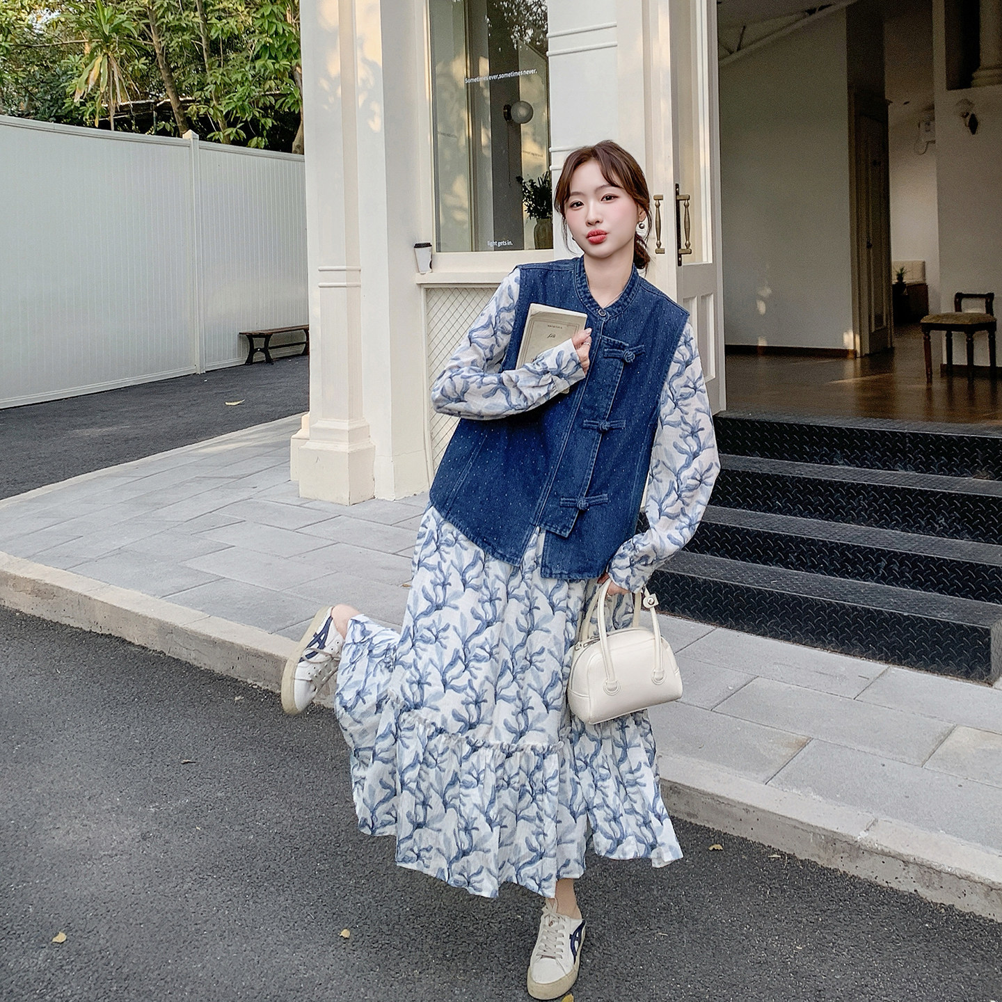 法式减龄碎花连衣裙套装女春季新