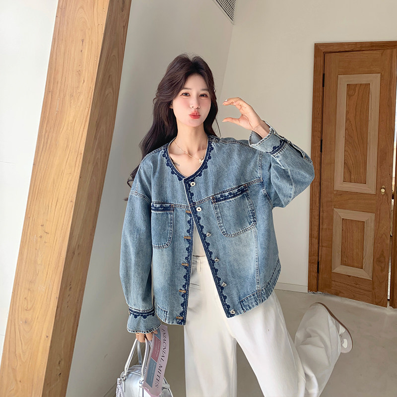 今年流行爆款刺绣牛仔短外套女春季2026新款小个子夹克上衣巨好看
