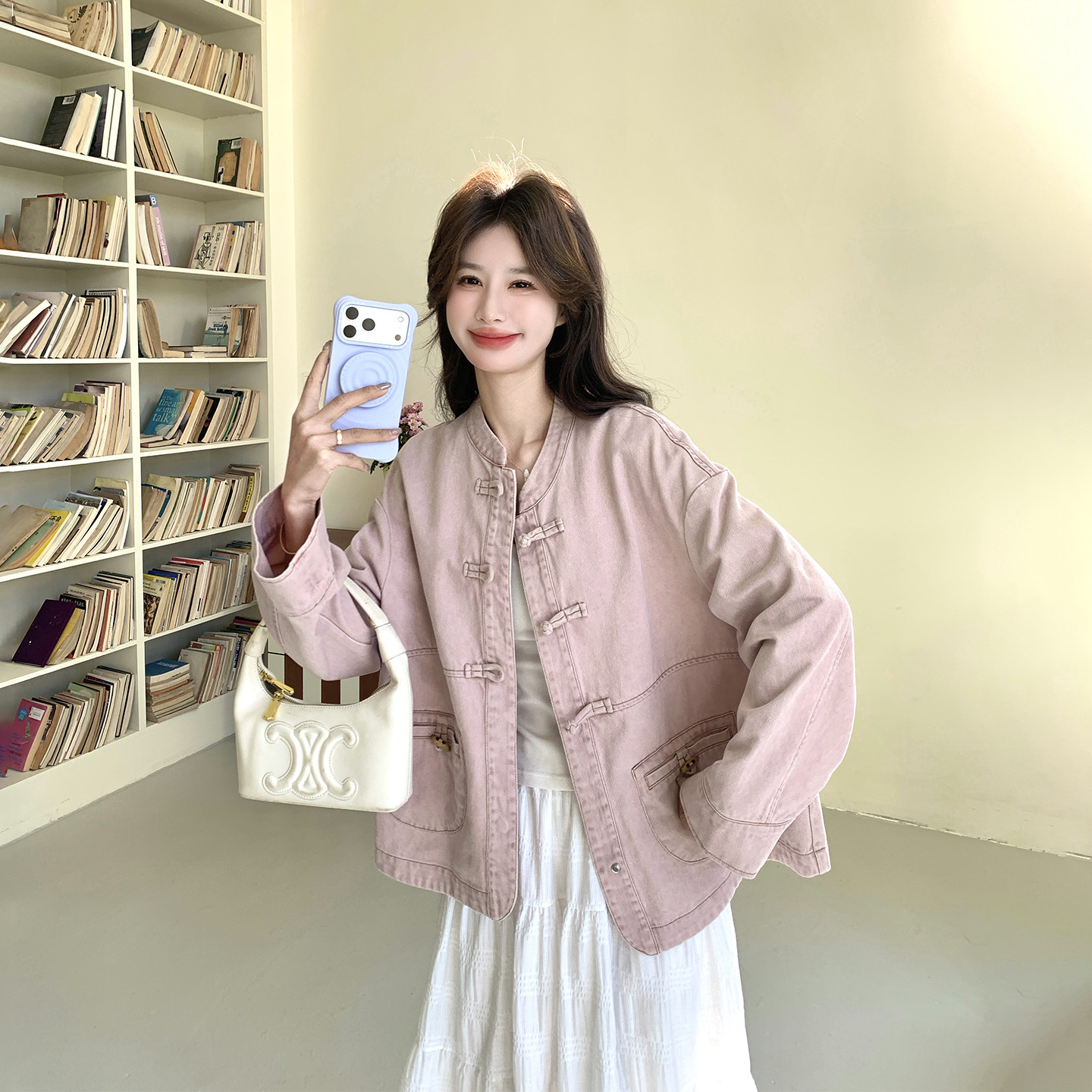 新中式国风粉色短款外套女春季2026新款小个子氛围感独特漂亮夹克,女装/女士精品,短外套,淘宝优惠券,粉丝福利购,淘宝优惠卷