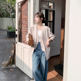 假两件拼接西装外套女春季2026新款中长款小众韩里韩气巨好看西服