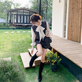 短裤 灰色亮钻气质高级感马甲套装 飘带衬衫 2026年新款 三件套 女春季