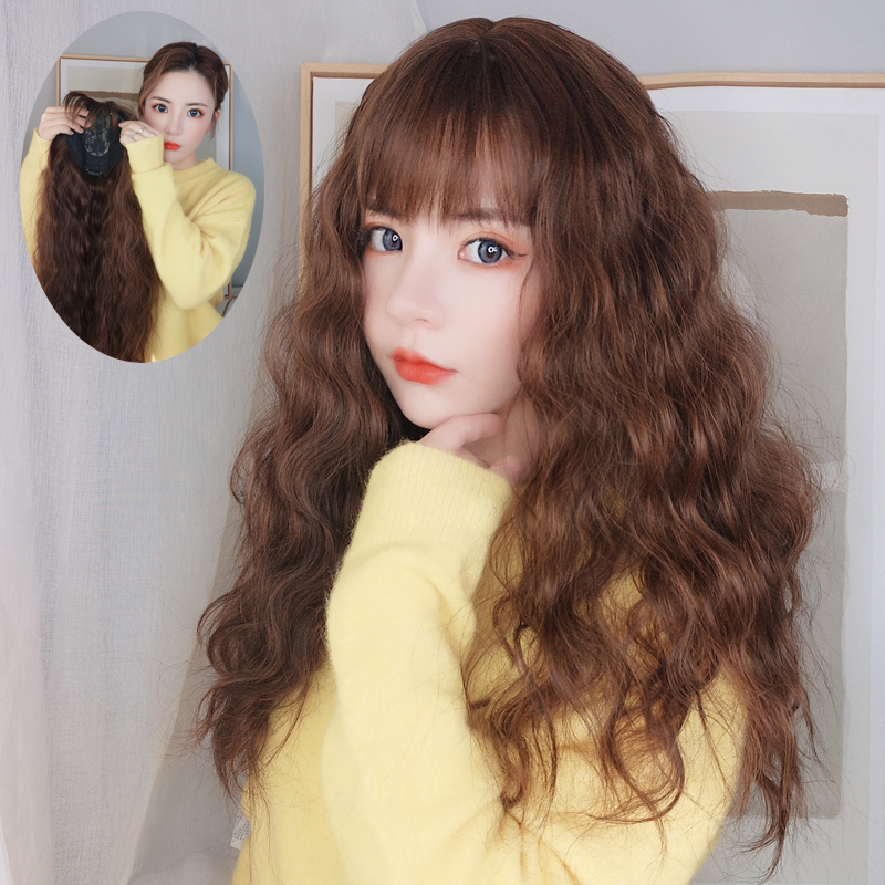 玉米烫假发女长发蓬松羊毛卷中长发泡面卷发片自然逼真全头套韩国