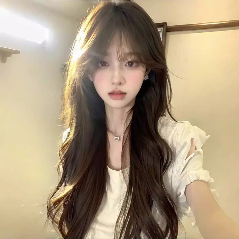 假发女长发长卷发网红大波浪Lolita日常齐刘海仿真发微卷全头套式