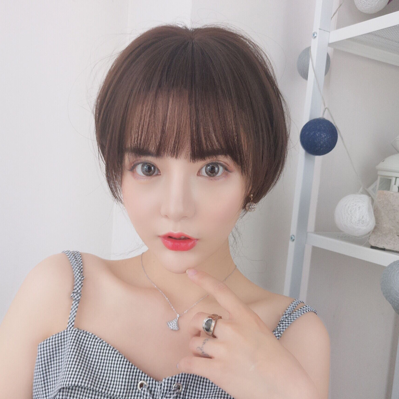 假发女短发bobo头自然蓬松短直发 帅气齐刘海头套圆脸假发套韩国