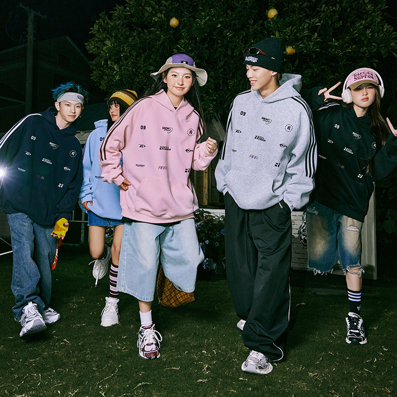 RICHDEER美式复古基础logo排列字母重磅连帽卫衣情侣春秋潮牌帽衫,男装,卫衣,淘宝优惠券,粉丝福利购,淘宝优惠卷