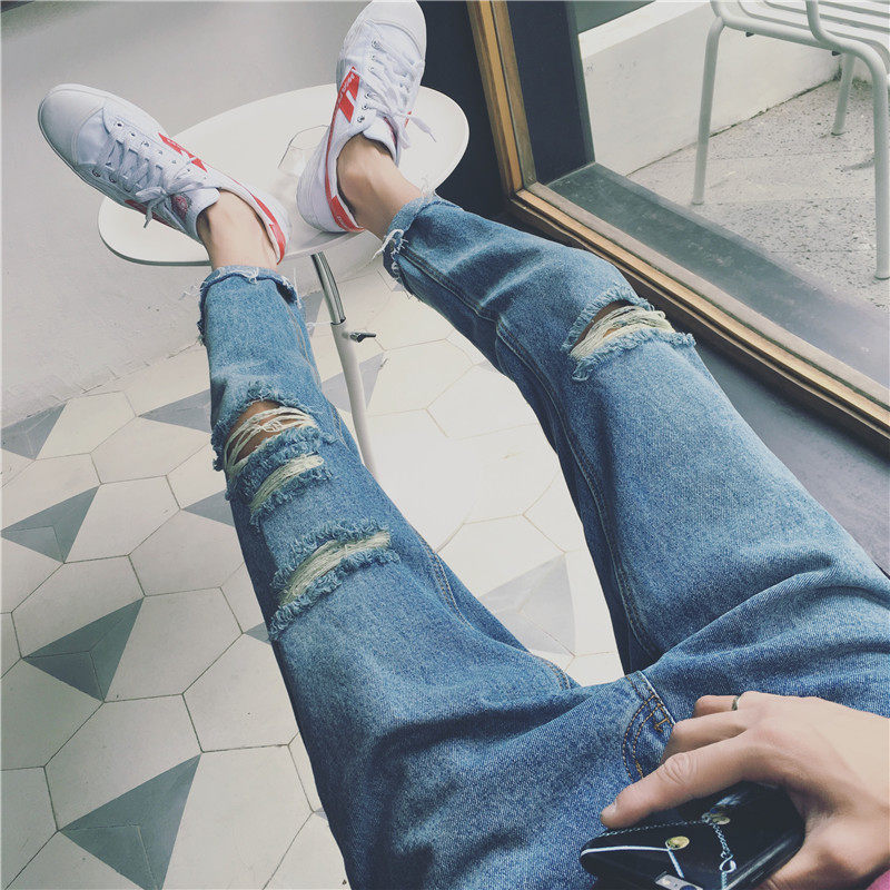 Jeans pour adolescent droite en vrac pour automne - Ref 1482074 Image 3