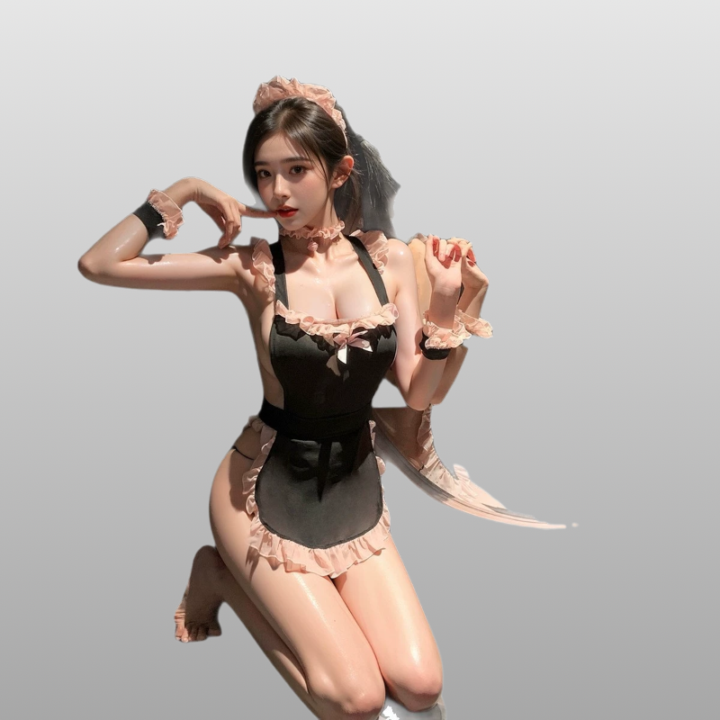 jk情趣内衣性感连体衣女仆装软妹可爱制服诱惑女佣服ft
