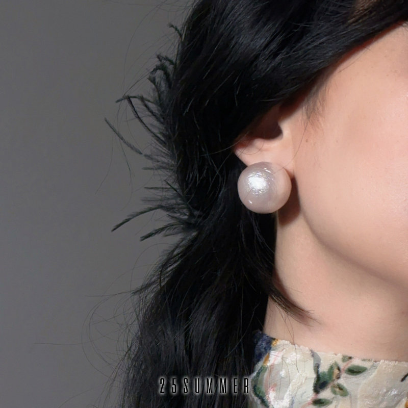 25SUMMER原创 丽塔 百搭棉花珍珠大耳环复古气质925银耳钉耳夹女,饰品/流行首饰/时尚饰品新,耳钉,淘宝优惠券,粉丝福利购,淘宝优惠卷