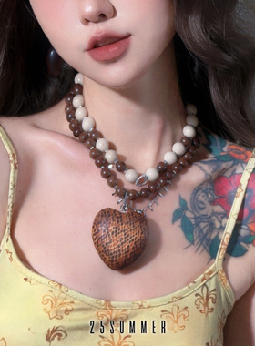 25SUMMER原创天然石大爱心项链