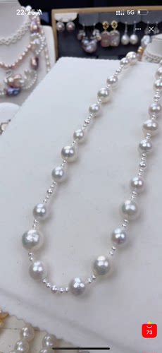 人鱼泡泡～60cm极光珍珠项链毛衣链