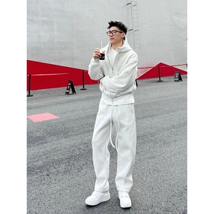 休闲运动直筒裤 韩国Uamtor男生套装 宽松开衫 Boxy重磅美式 秋冬新款