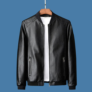高端海宁皮衣男2026春秋冬季新款加绒厚男士外套休闲棒球服PU夹克