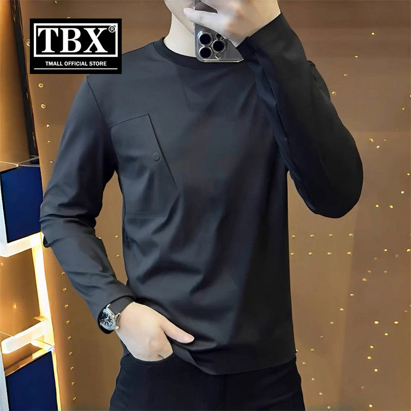 高端男士卫衣2026年新款春秋冬季休闲圆领长袖T恤男款纯色打底衫