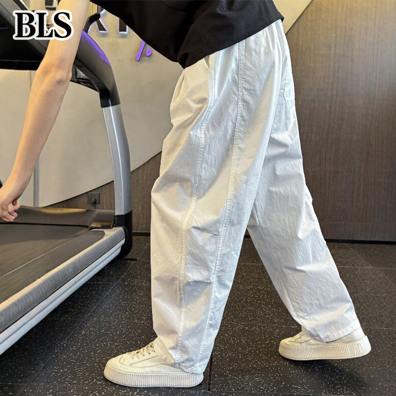 高端白色弯刀休闲裤男款春秋2026新款潮牌直筒阔腿宽松男士哈伦裤