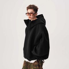 韩国Uamtor重磅连帽拉链卫衣男生秋冬美式潮牌格雷系vibe开衫外套