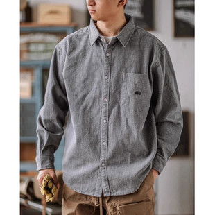 纯色长袖 衬衣男 衬衫 宽松工装 neith BIAS日系复古全棉磨毛厚款