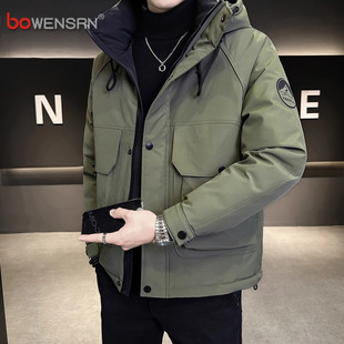 潮流高级感痞帅加厚男外套男款 工装 冬季 2025新款 冲锋衣羽绒服男士