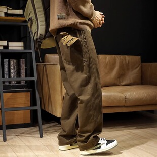neith 男秋冬宽松直筒阔腿休闲裤 BIAS美式 裤 复古重磅加绒工装