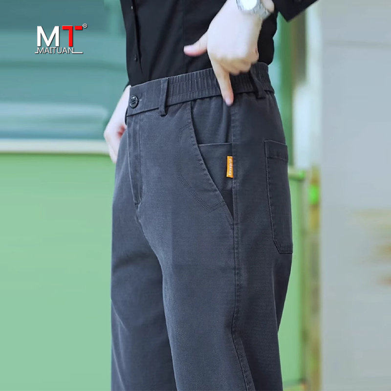 高端休闲裤子男士2026新款春秋夏季男裤商务直筒长裤男款冬装加厚