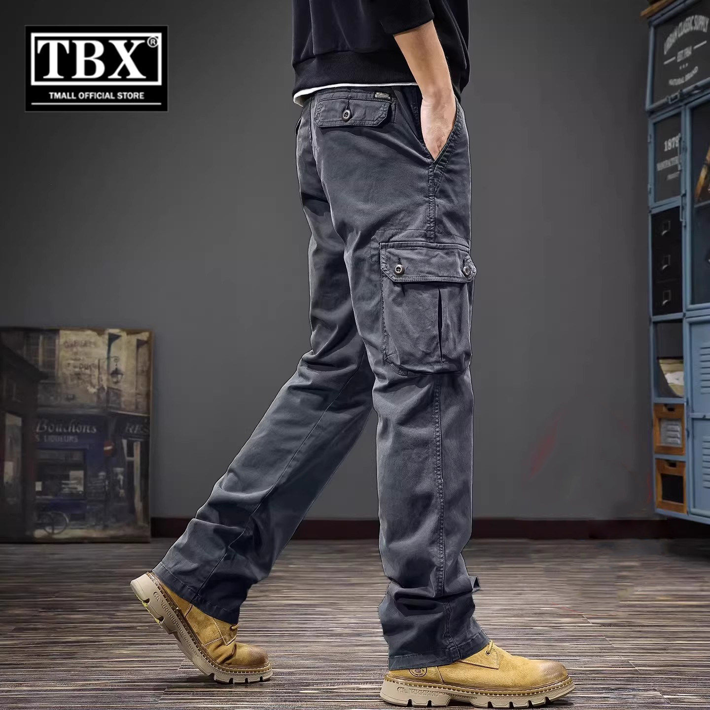 高端复古机能工装裤男士2026新款春秋季男裤直筒休闲裤子男款春装